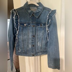 Women’s Bagatelle Ruffle Denim Jacket Sz L